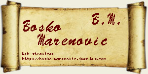 Boško Marenović vizit kartica
